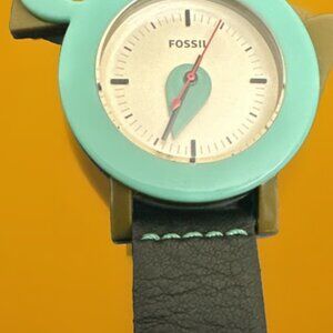 Fossil Women's LE1041 Limited Edition Vintage Aviary Black Leather Watch Rare